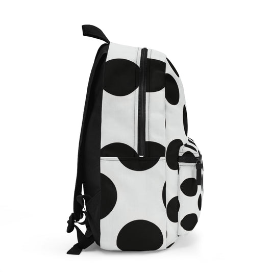 Polka Dot Backpack — Stylish Black & White School Daypack