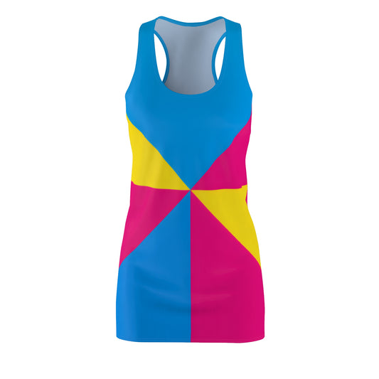 Colorblock Pinwheel Racerback Dress — Bright Geometric Sundress