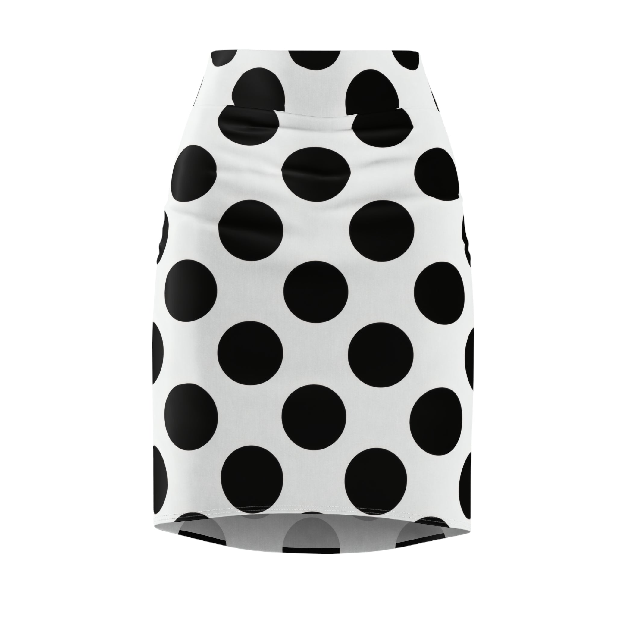 Dot Matrix - B&W Polka Dot Pencil Skirt