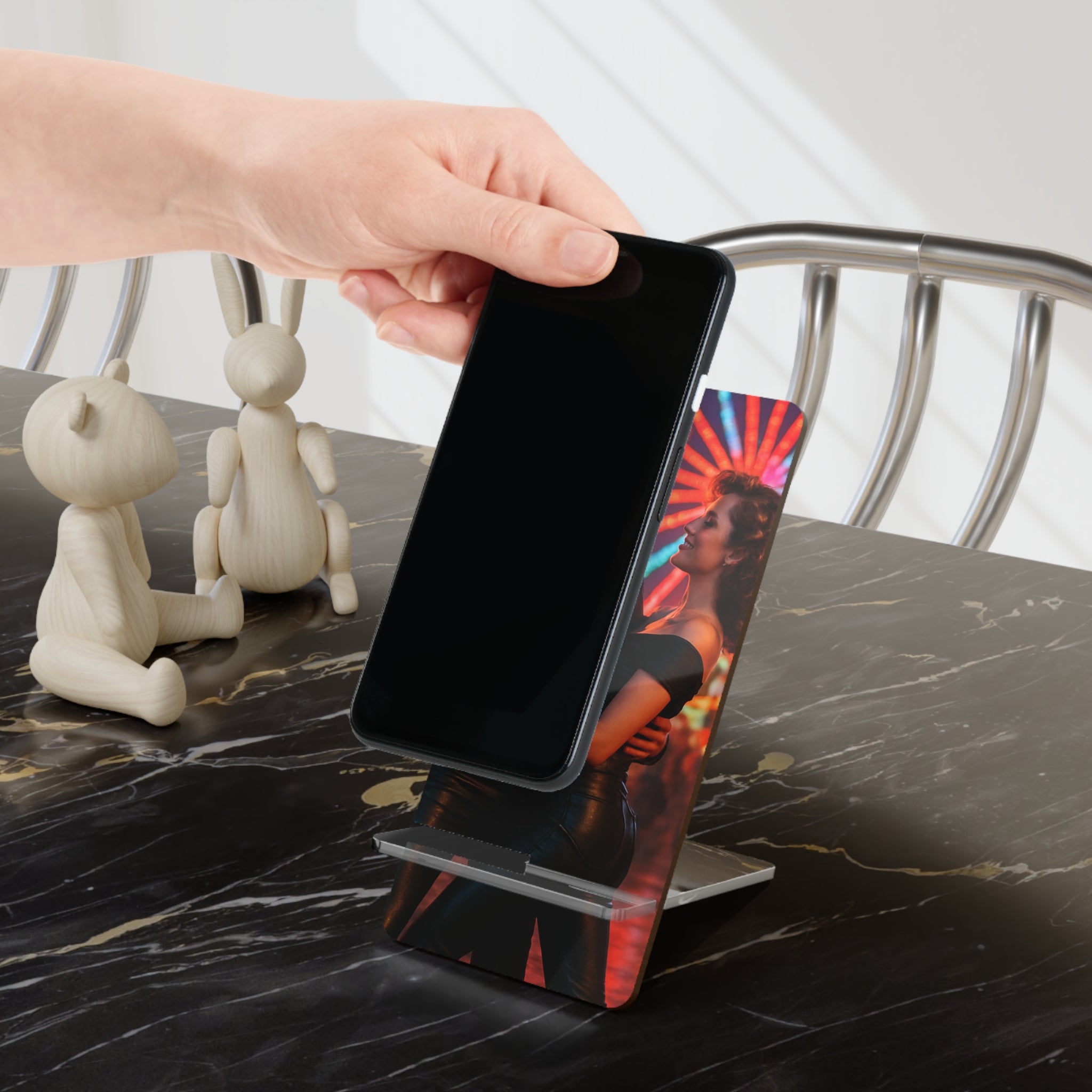 Acrylic Phone Stand — Romantic Ferris Wheel Dance Photo Display