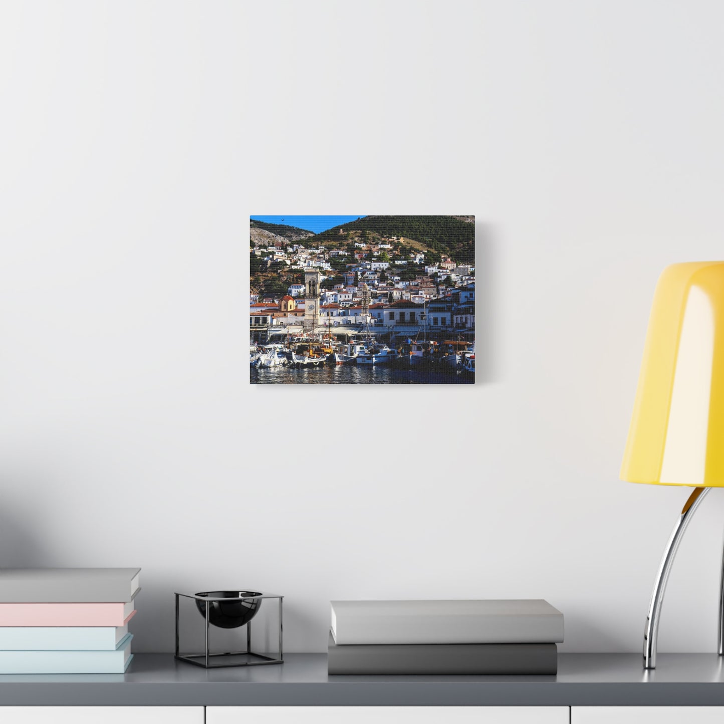 Hydra Island Greece Canvas Print, Mediterranean Harbor Wall Art, Greek Island Coastal Decor, Scenic Travel Photography Poster