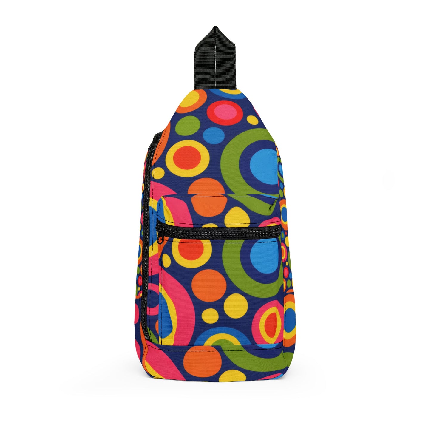 Colorful Retro Circles Sling Bag – Vibrant 70s-Inspired Crossbody Pack