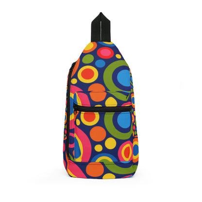 Colorful Retro Circles Sling Bag – Vibrant 70s-Inspired Crossbody Pack