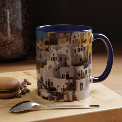 Santorini Sunset Mug, Oia Greece Coffee Cup, Mediterranean Architecture Travel Gift, Greek Island Home Decor, Aesthetic Santorini Souvenir