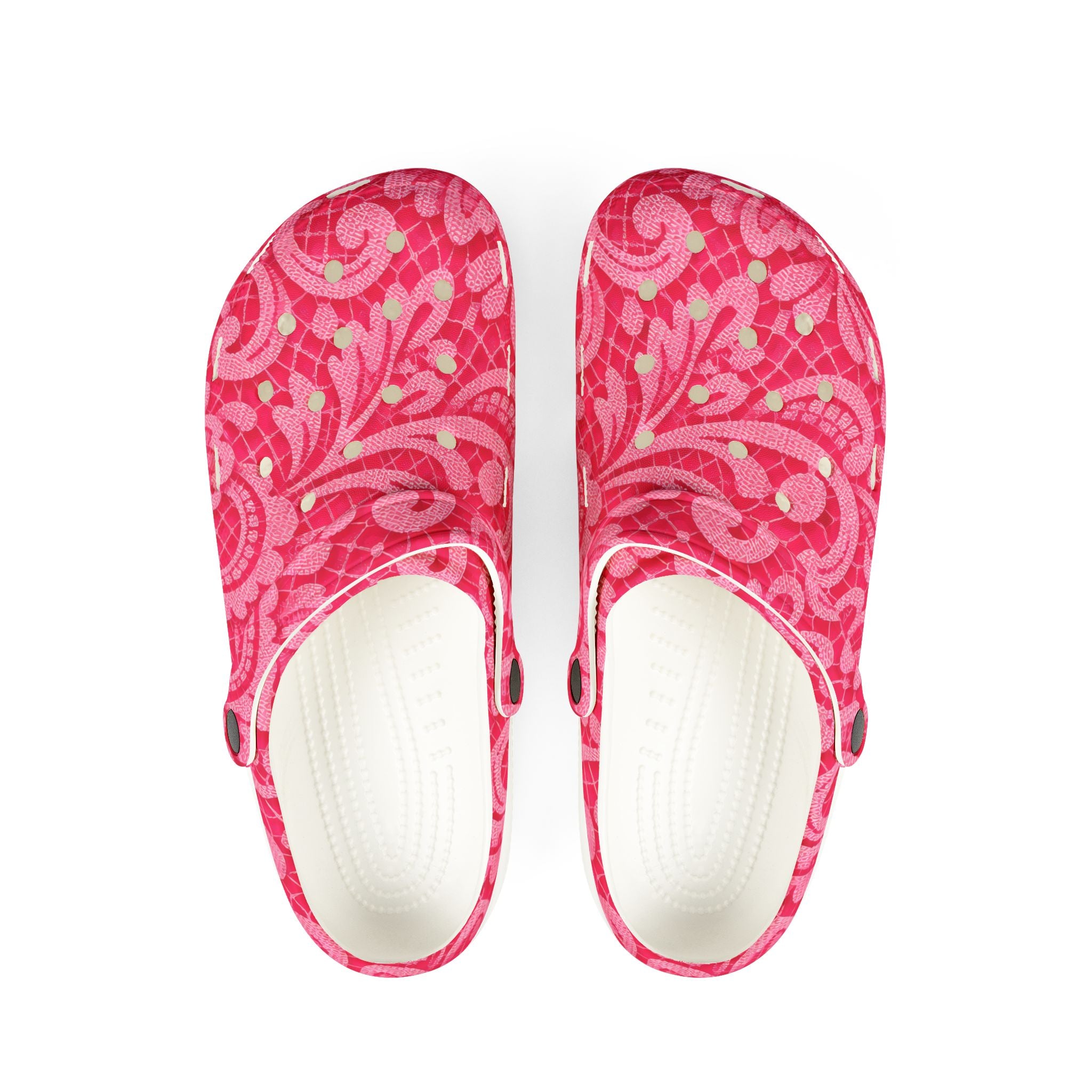 Pink Paisley Lace Clogs