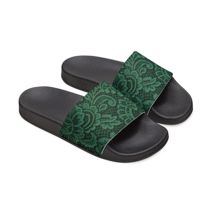 Green Paisley Slide Sandals — Women’s Removable- Strap Slides