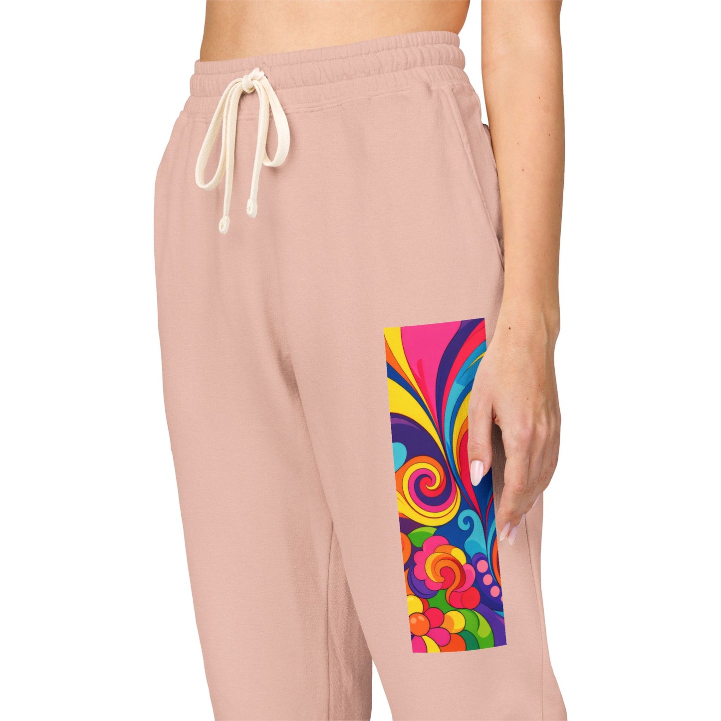 Floral Psychedelic Joggers — Colorful Side Panel Sweatpants