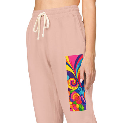 Floral Psychedelic Joggers — Colorful Side Panel Sweatpants