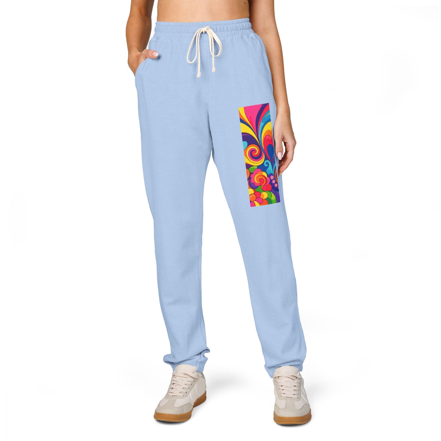 Floral Psychedelic Joggers — Colorful Side Panel Sweatpants