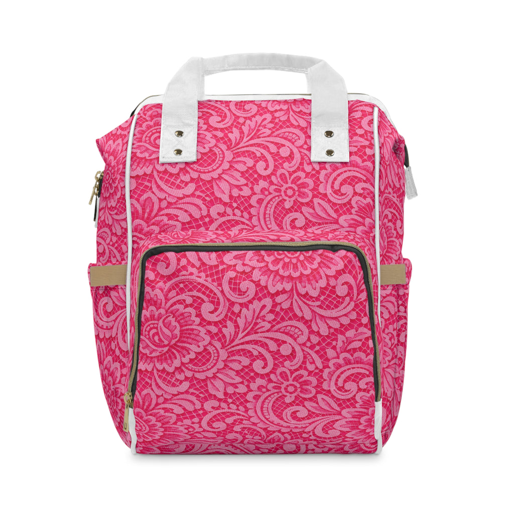 Pink Lace Diaper Backpack