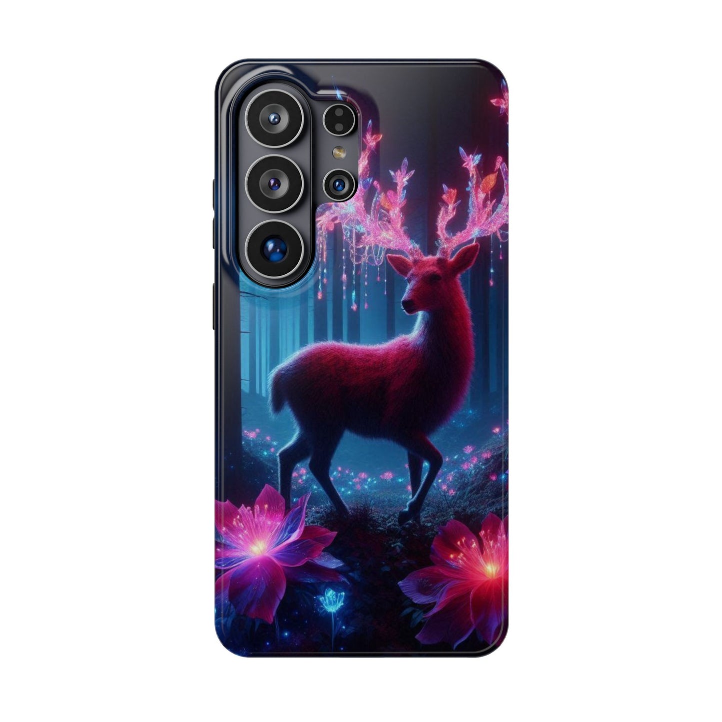 Magnetic Impact-Resistant Phone Case — Neon Fantasy Deer Forest Design