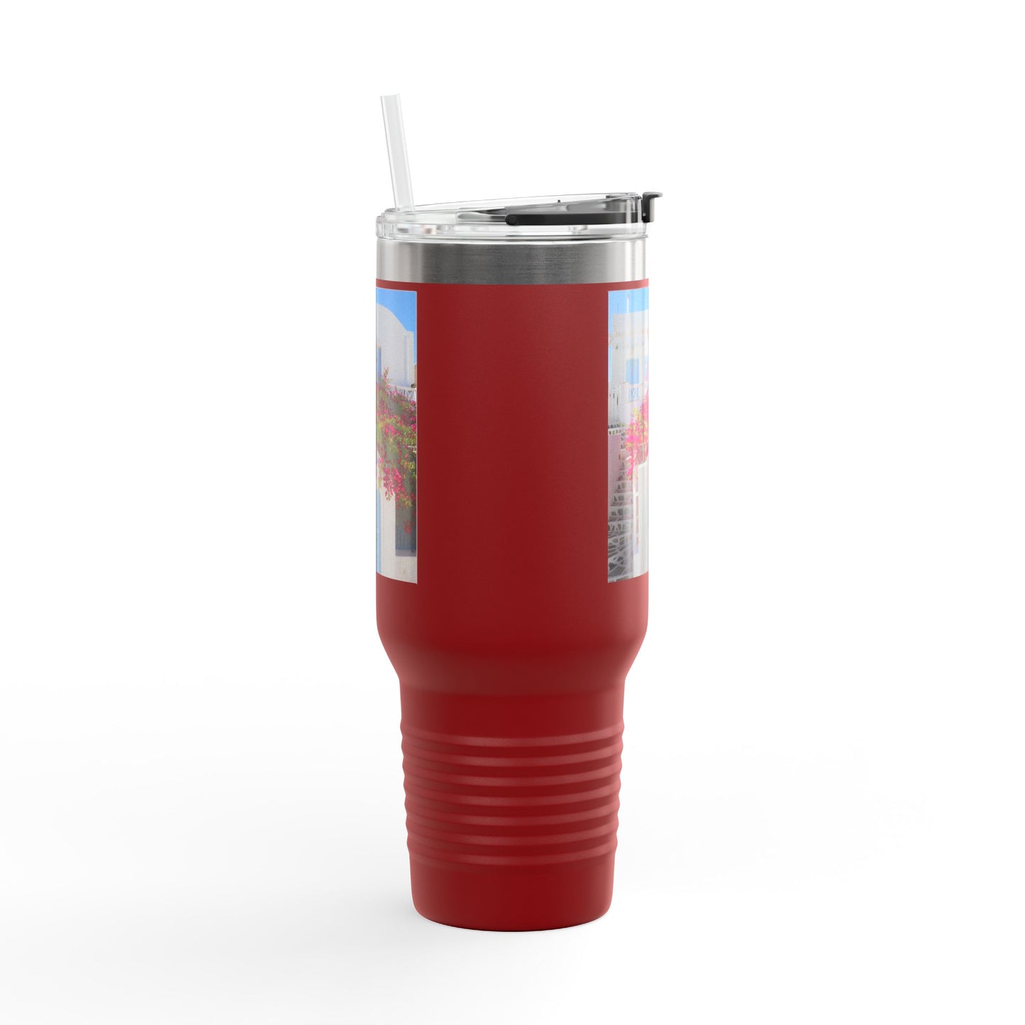 Santorini Blue Door Photo Travel Mug 40oz Insulated Tumbler