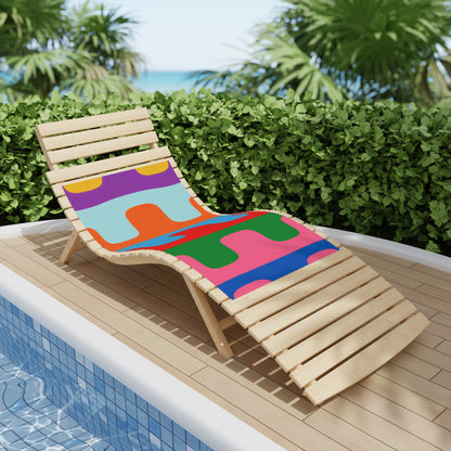 Colorwave Abstract Beach Towel — Bright Retro Geometric Stripes