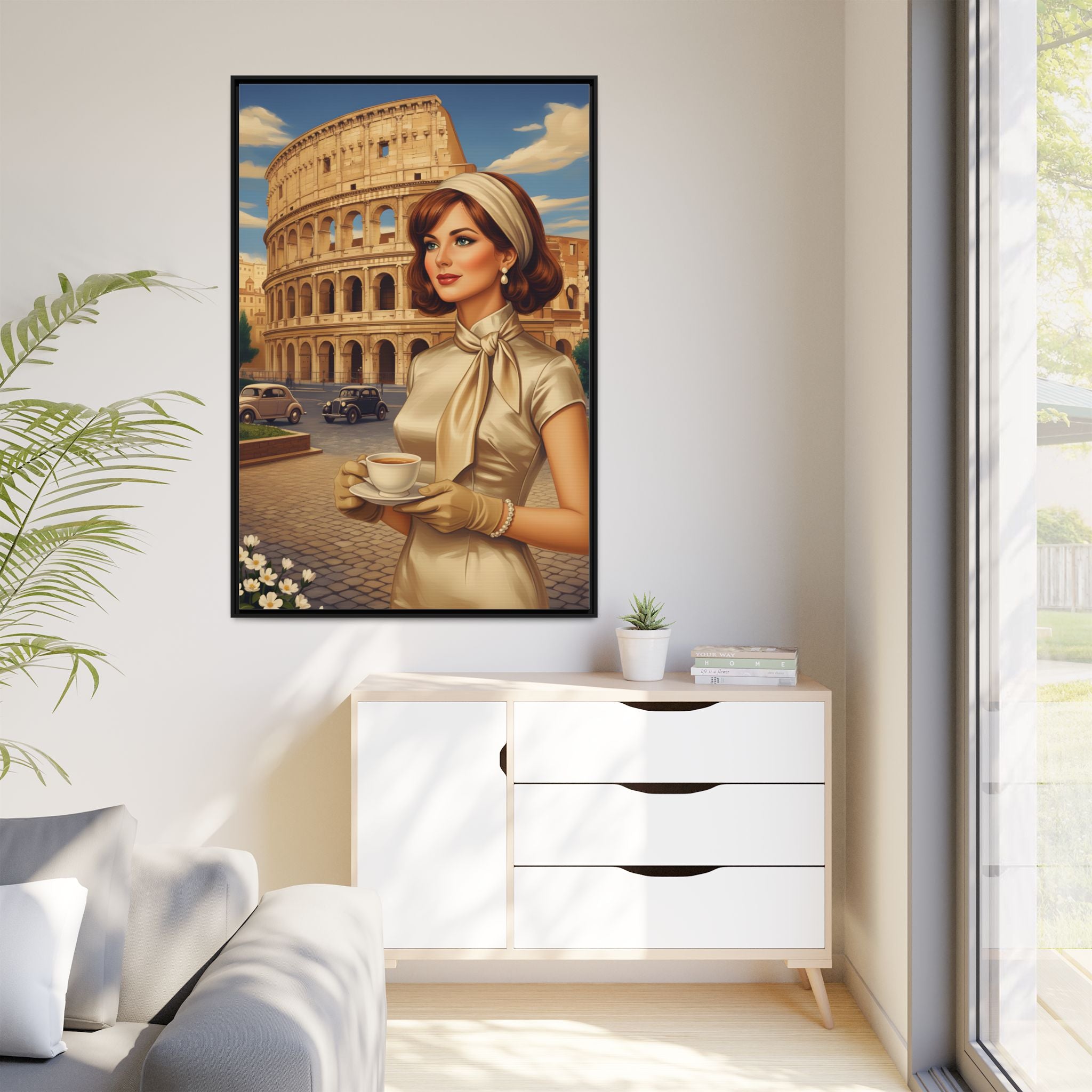 The Roman Rose Framed Canvas