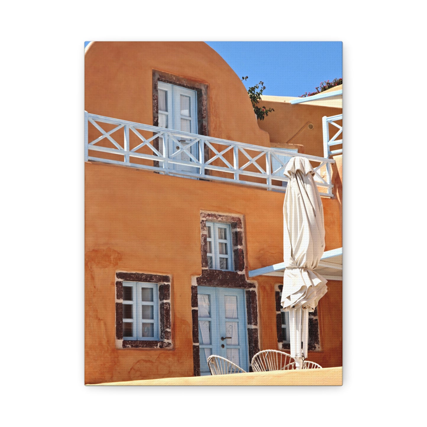 Santorini Orange Facade Canvas