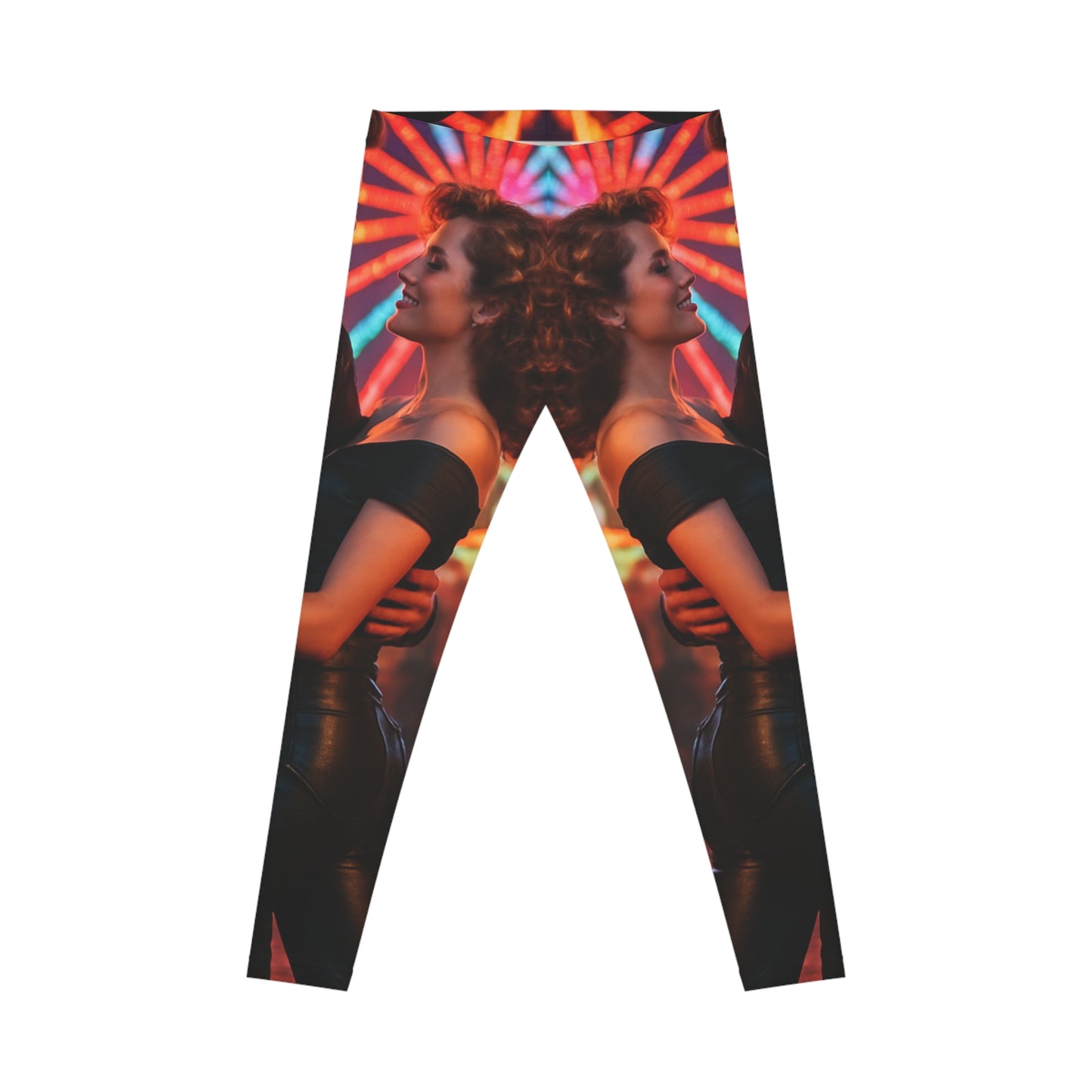 Summer Nights Aesthetic Leggings — Vintage 1950s Carnival Romance AOP Yoga Pants