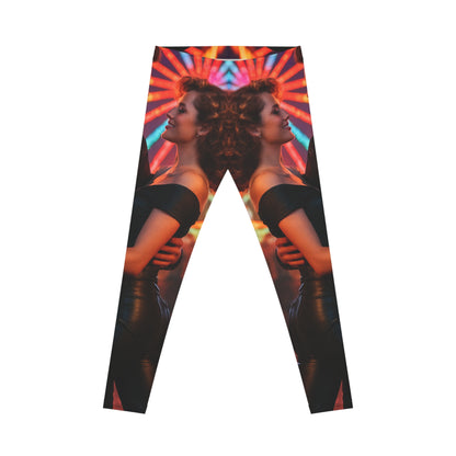 Summer Nights Aesthetic Leggings — Vintage 1950s Carnival Romance AOP Yoga Pants