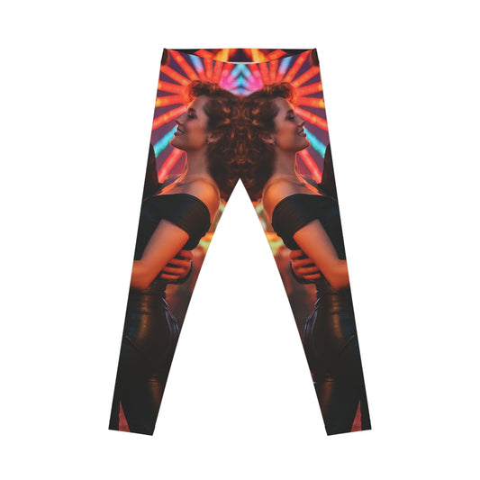 Summer Nights Aesthetic Leggings — Vintage 1950s Carnival Romance AOP Yoga Pants