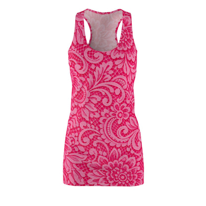Pink Floral Racerback Dress - All-Over Print Women's Summer Dress