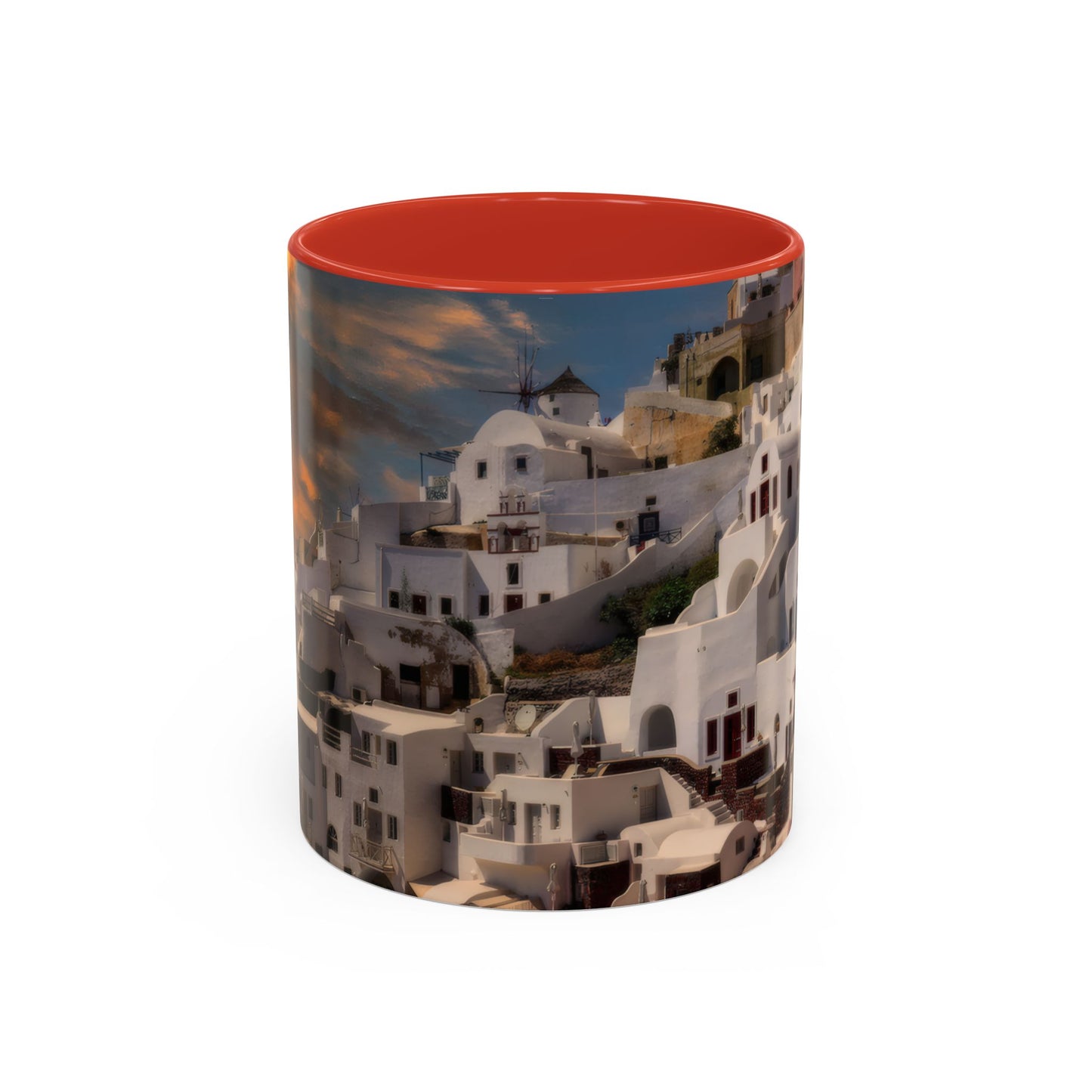 Santorini Sunset Mug, Oia Greece Coffee Cup, Mediterranean Architecture Travel Gift, Greek Island Home Decor, Aesthetic Santorini Souvenir