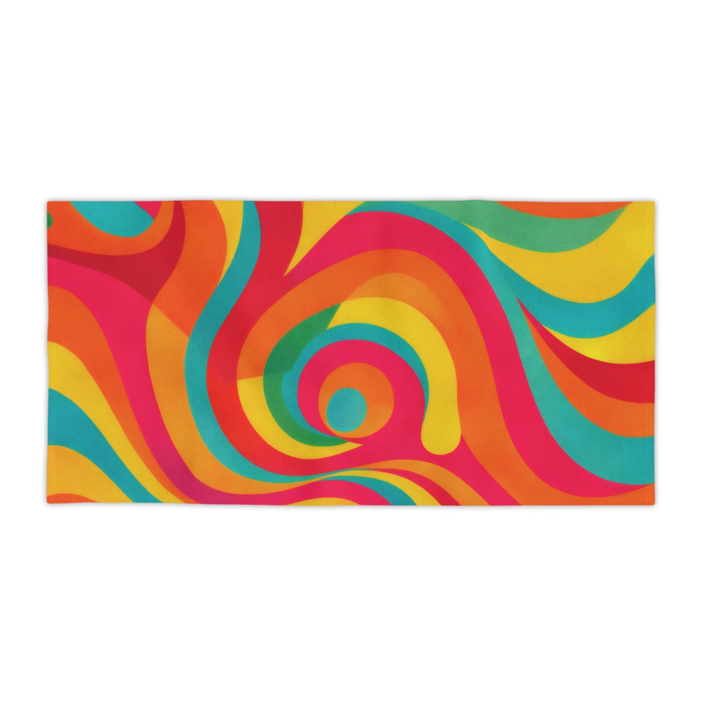 Psychedelic Swirl Beach Towel — Retro Rainbow Pool & Summer Towel
