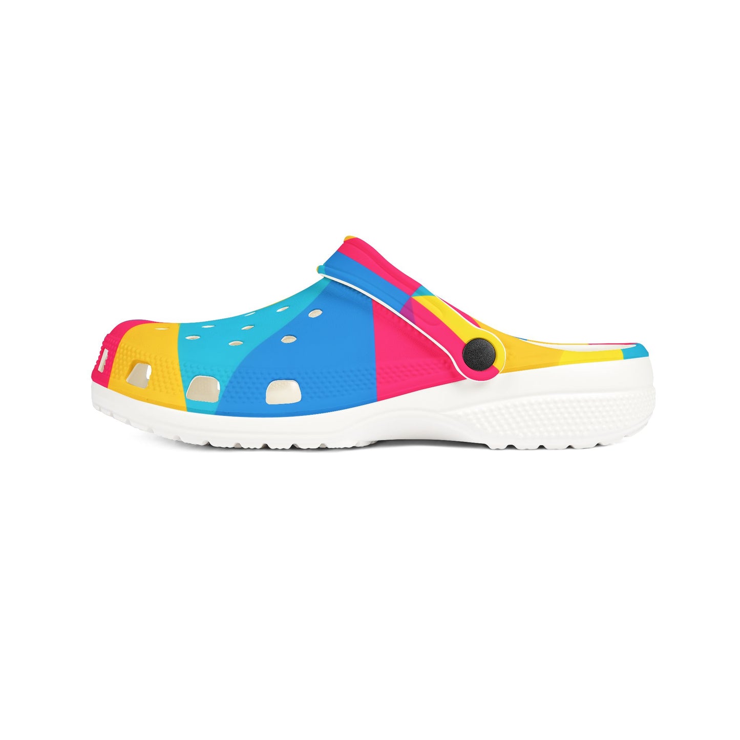 Colorful Geometric EVA Foam Clogs — Bright Patterned Slip-On Shoes