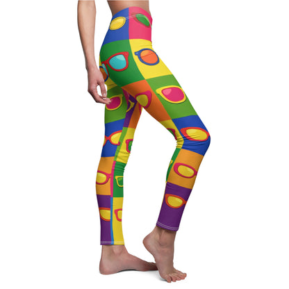 Rainbow Sunglasses Leggings — Colorful Pop Art Women's Casual Leggings