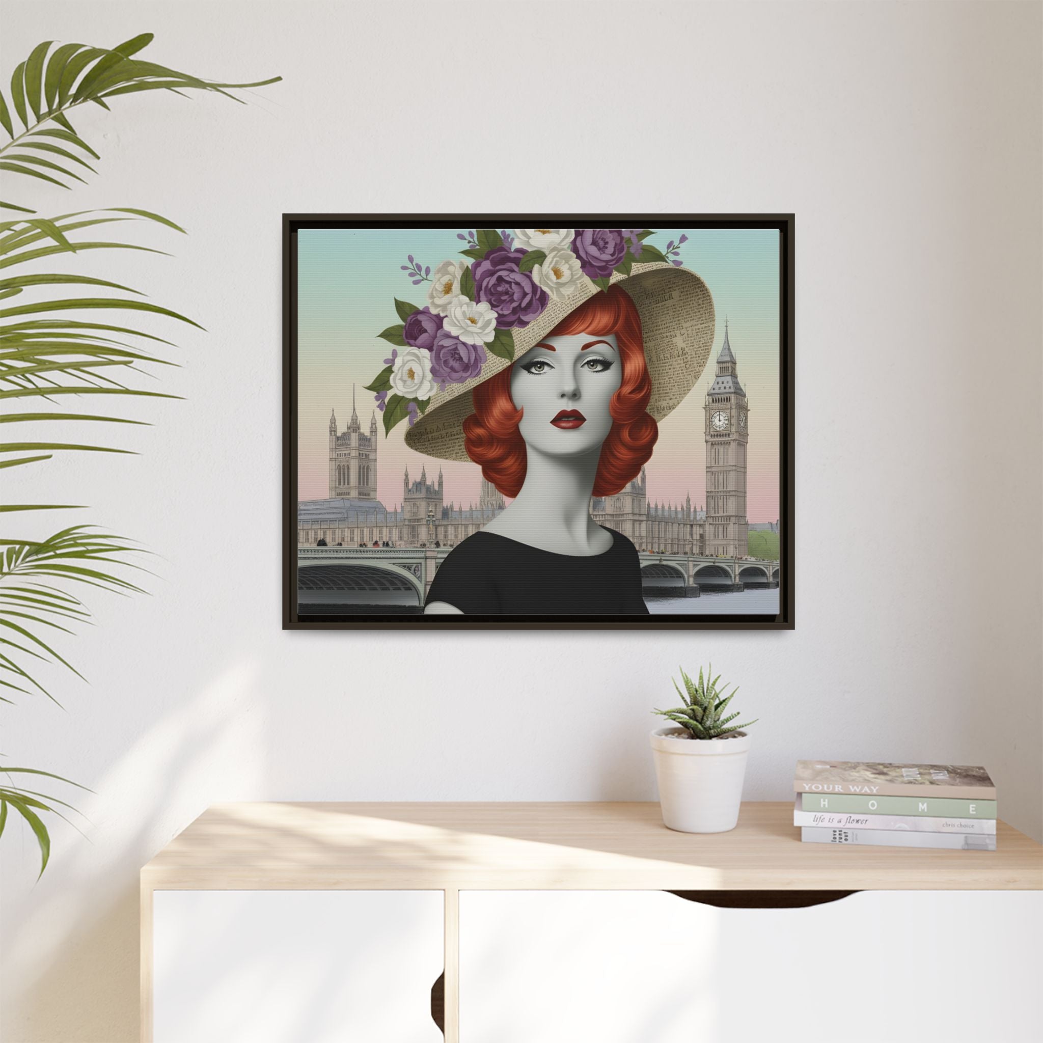 Red Queen of London Framed Canvas