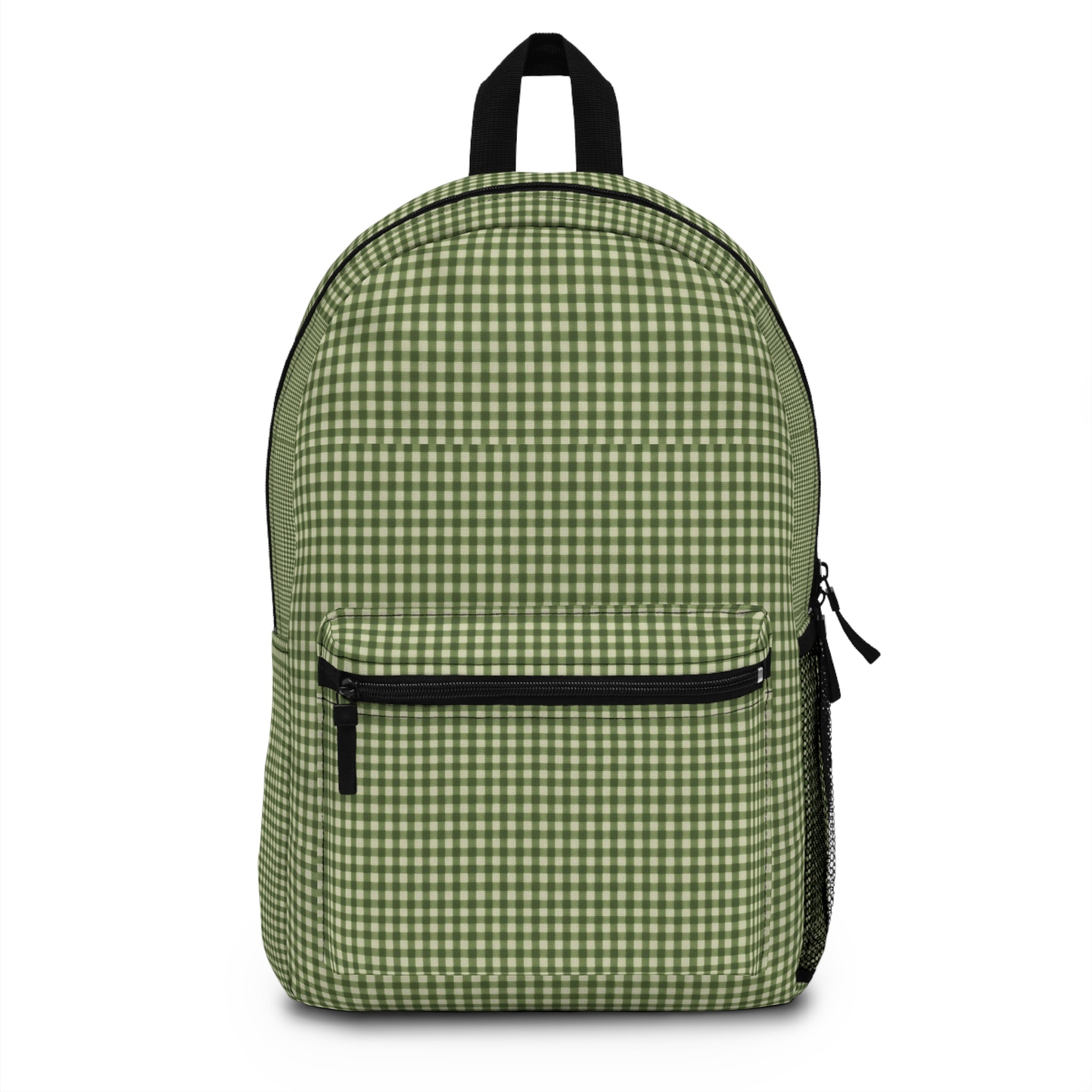 Green Gingham Backpack