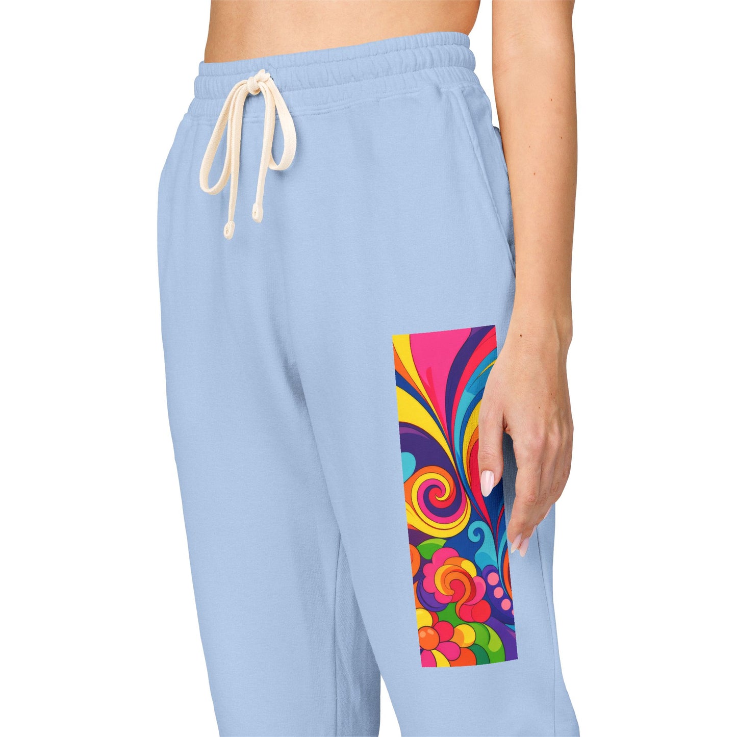 Floral Psychedelic Joggers — Colorful Side Panel Sweatpants