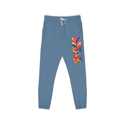 Floral Psychedelic Joggers — Colorful Side Panel Sweatpants