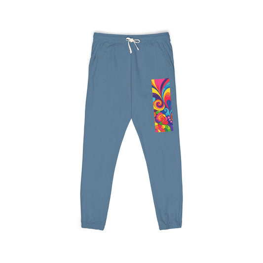Floral Psychedelic Joggers — Colorful Side Panel Sweatpants