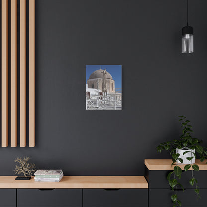 Santorini Dome Photography Matte Canvas