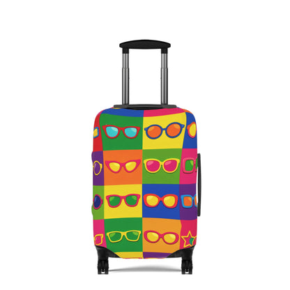 Colorful Sunglasses Pop Luggage Cover — Bright Retro Travel Protector