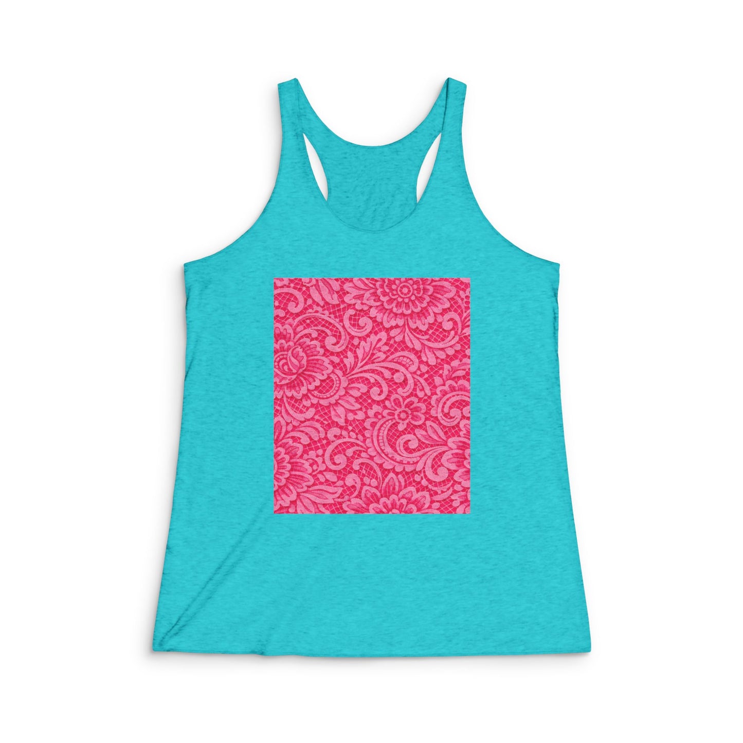 Pink Paisley Square Racerback Tank — Women's Floral Athletic Tank Top