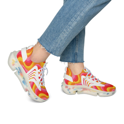 Women's Retro Wave Mesh Sneakers — Colorful 70s-Inspired Athletic Shoes