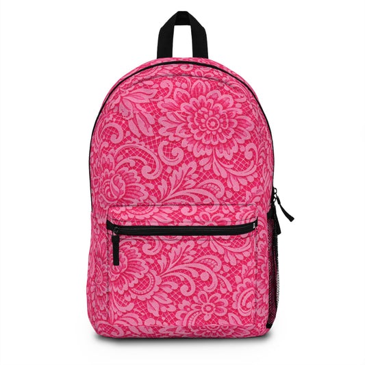 Pink Floral Pattern Backpack – Vibrant Paisley Flower Print School & Everyday Bag