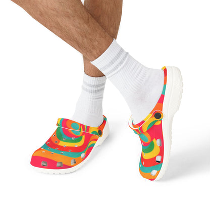 Colorful Swirl EVA Clogs — Psychedelic Comfort Slip-Ons