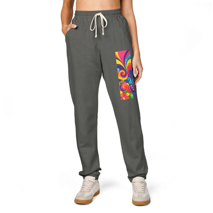 Floral Psychedelic Joggers — Colorful Side Panel Sweatpants