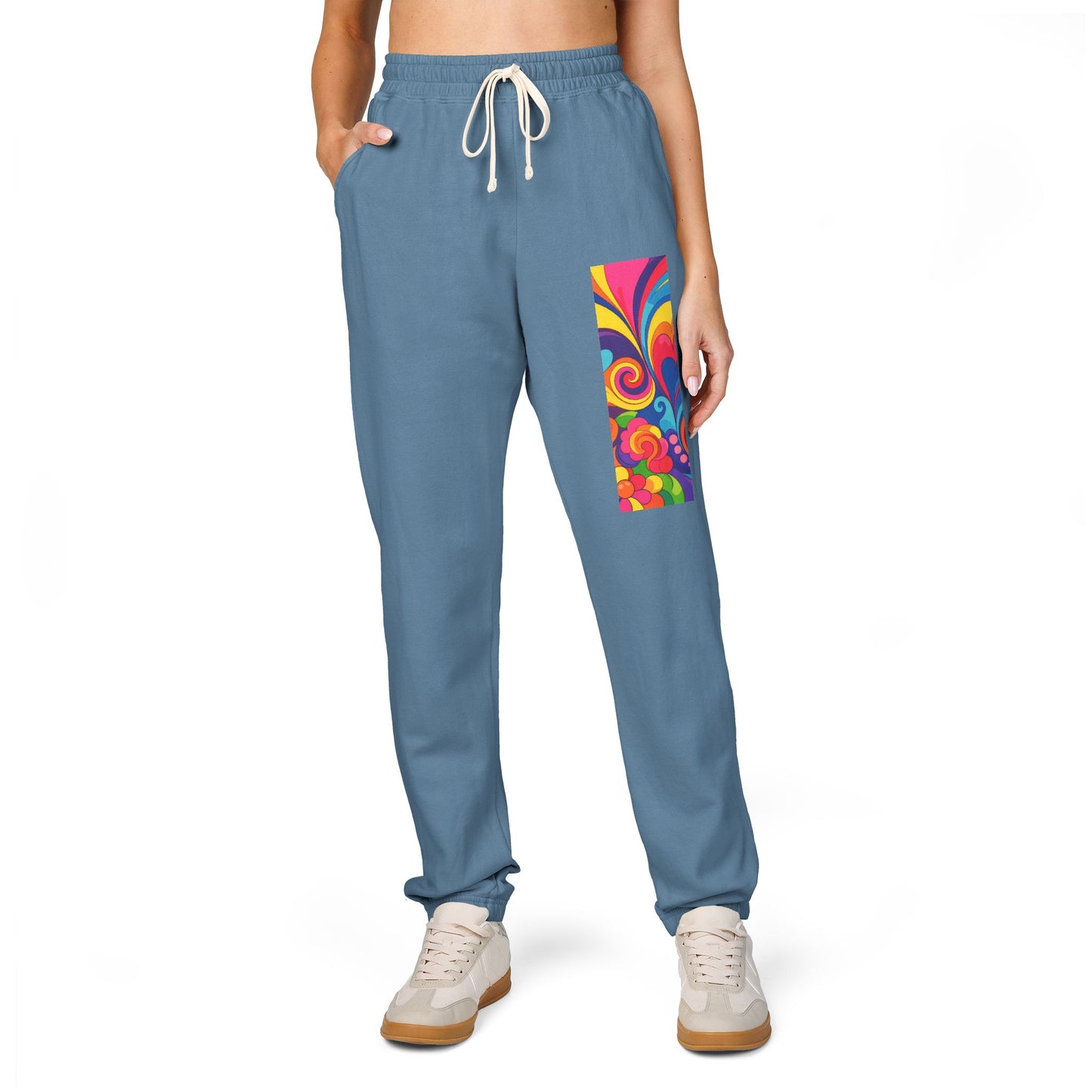Floral Psychedelic Joggers — Colorful Side Panel Sweatpants