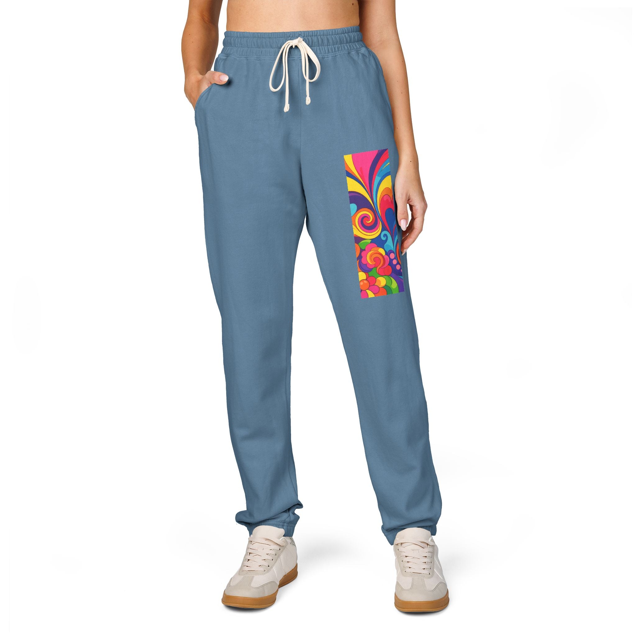 Floral Psychedelic Joggers — Colorful Side Panel Sweatpants