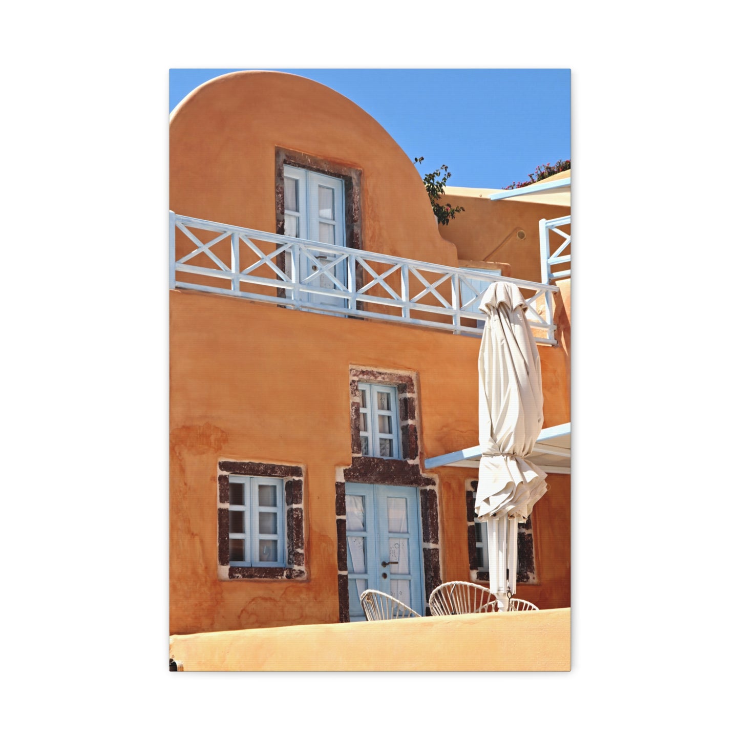 Santorini Orange Facade Canvas