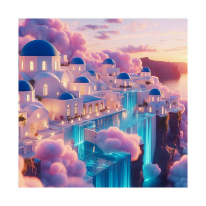 Dreamy Sunset Cloud City Matte Poster — Vertical Wall Art