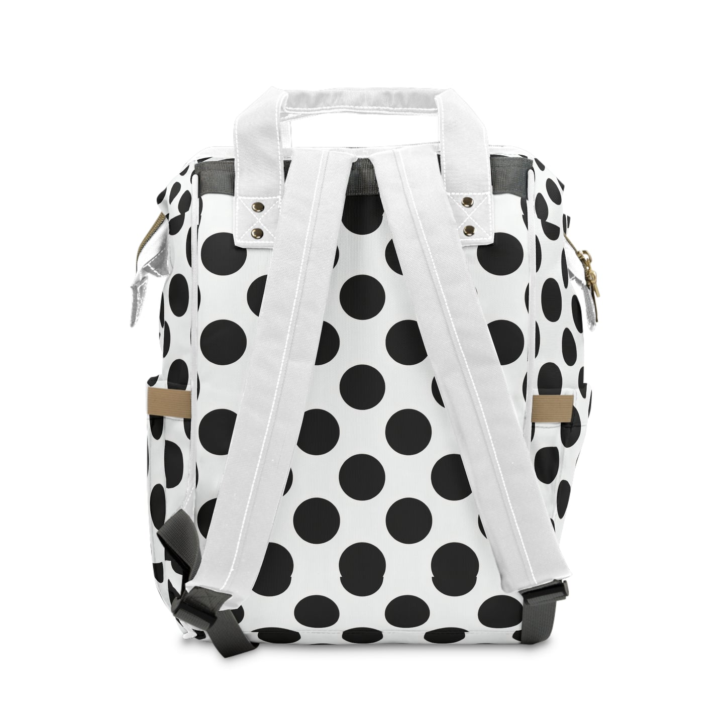 Polka Dot Multifunctional Diaper Backpack — Stylish Baby Bag with Multiple Pockets