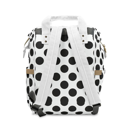 Polka Dot Multifunctional Diaper Backpack — Stylish Baby Bag with Multiple Pockets