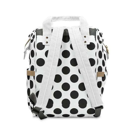 Polka Dot Multifunctional Diaper Backpack — Stylish Baby Bag with Multiple Pockets