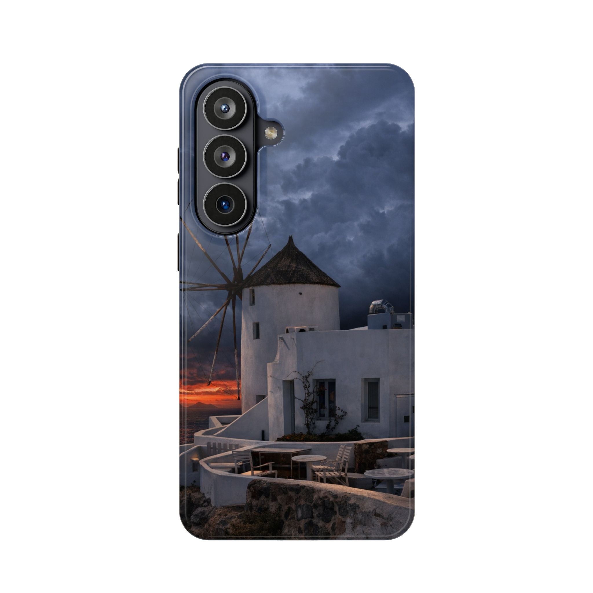 Santorini Windmill Sunset phone case | Magnetic impact-resistant case Greek Island Travel Gift