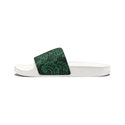 Green Paisley Slide Sandals — Women’s Removable- Strap Slides