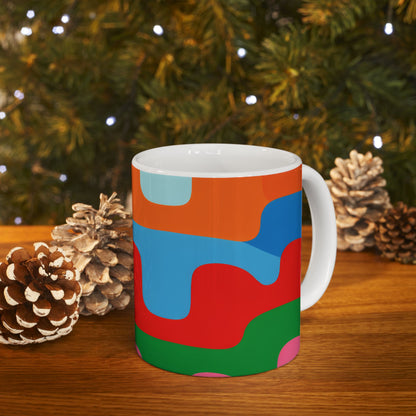 Bauhaus Colorblock Ceramic Mug | Mid-Century Geometric Coffee Cup (11oz, 15oz)