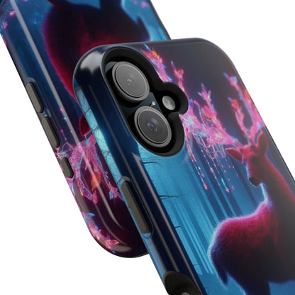 Magnetic Impact-Resistant Phone Case — Neon Fantasy Deer Forest Design